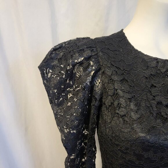 Express Lace Dress, Black, Size Extra Small, Long Sleeve, Knee Length, NWT - Picture 2 of 7